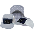 Yoga - 5 Panel - Sporty - Unstructured - Pony Tail - Gray / Navy / White - Laser Mesh (Unisex)