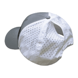 Yoga - 6 Panel - Shallow Fit - Pony Tail - Gray / White - Laser Mesh (Unisex)