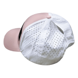 Yoga - 6 Panel - Shallow Fit - Pony Tail - Pink / White - Laser Mesh (Unisex)
