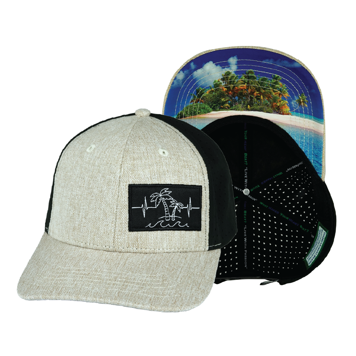 Beach - 6 Panel - Cream Hemp / Black (Unisex)