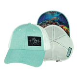 Beach - 6 Panel - Shallow Fit - Pony Tail - Teal / White (Unisex)