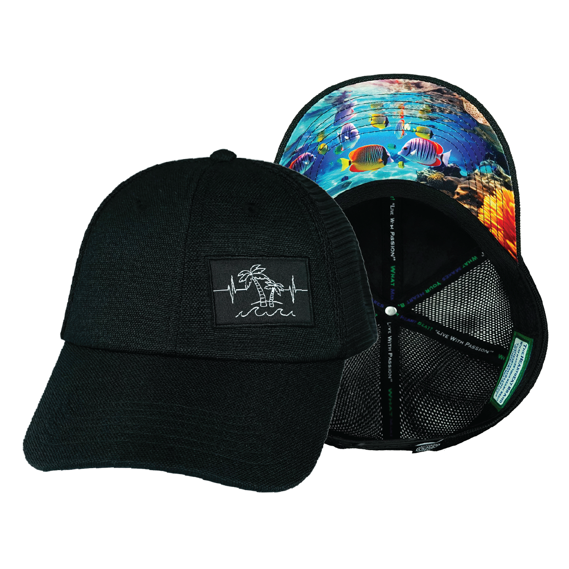 Beach - 6 Panel - Unstructured - Black Hemp / Black (Unisex)