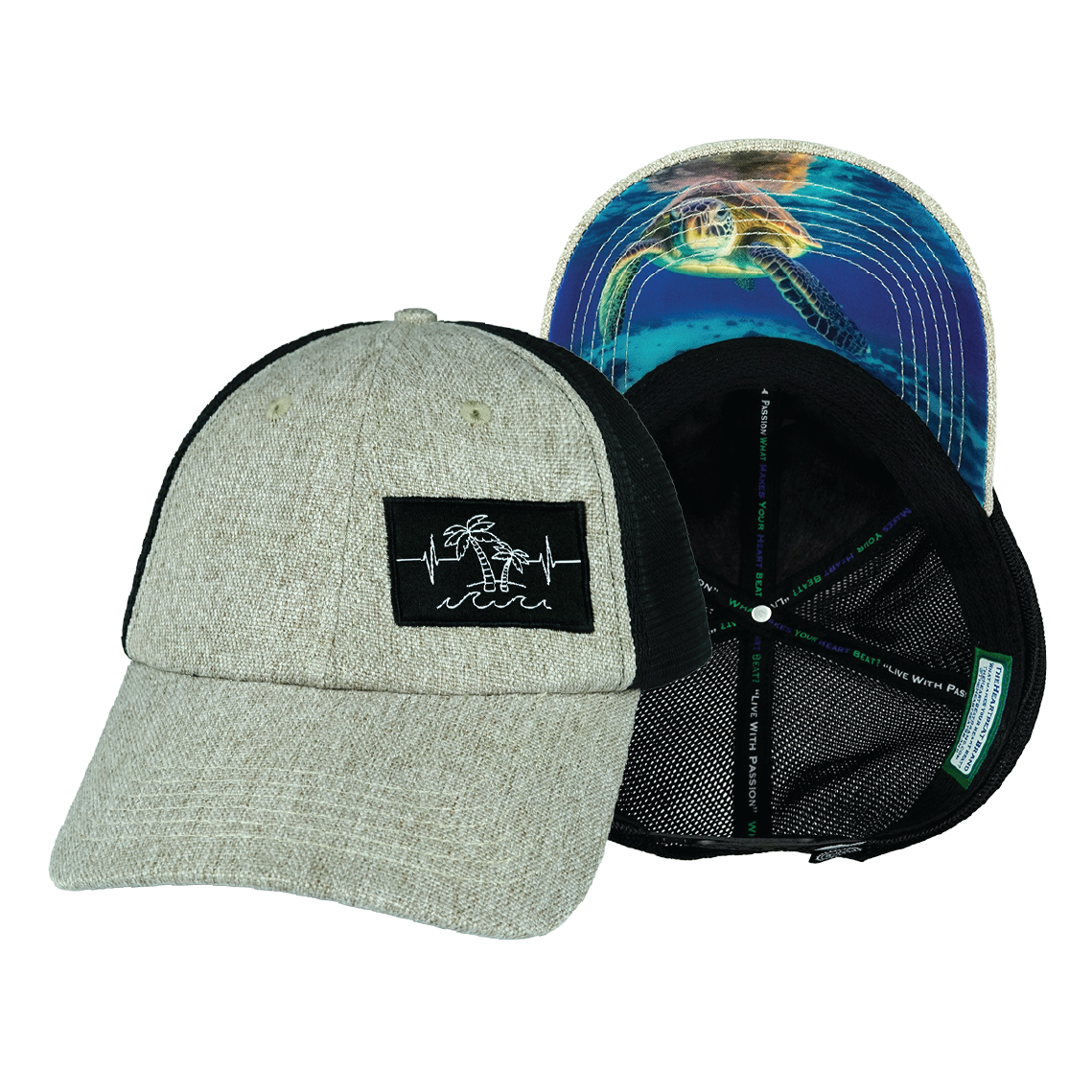 Beach - 6 Panel - Unstructured - Gray Tan Hemp /  Black (Unisex)