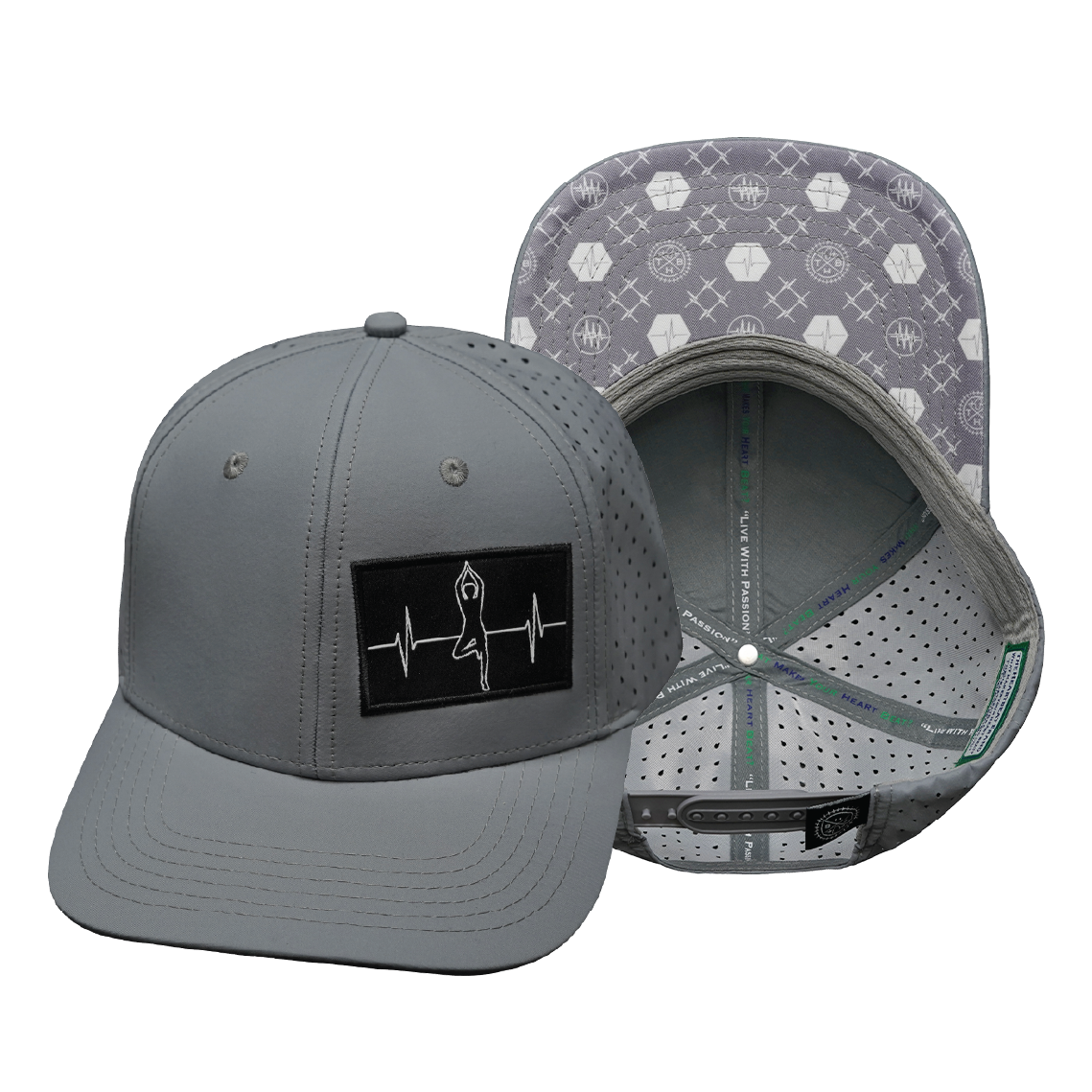 Yoga - 6 Panel - Gray - Laser Mesh (Unisex)