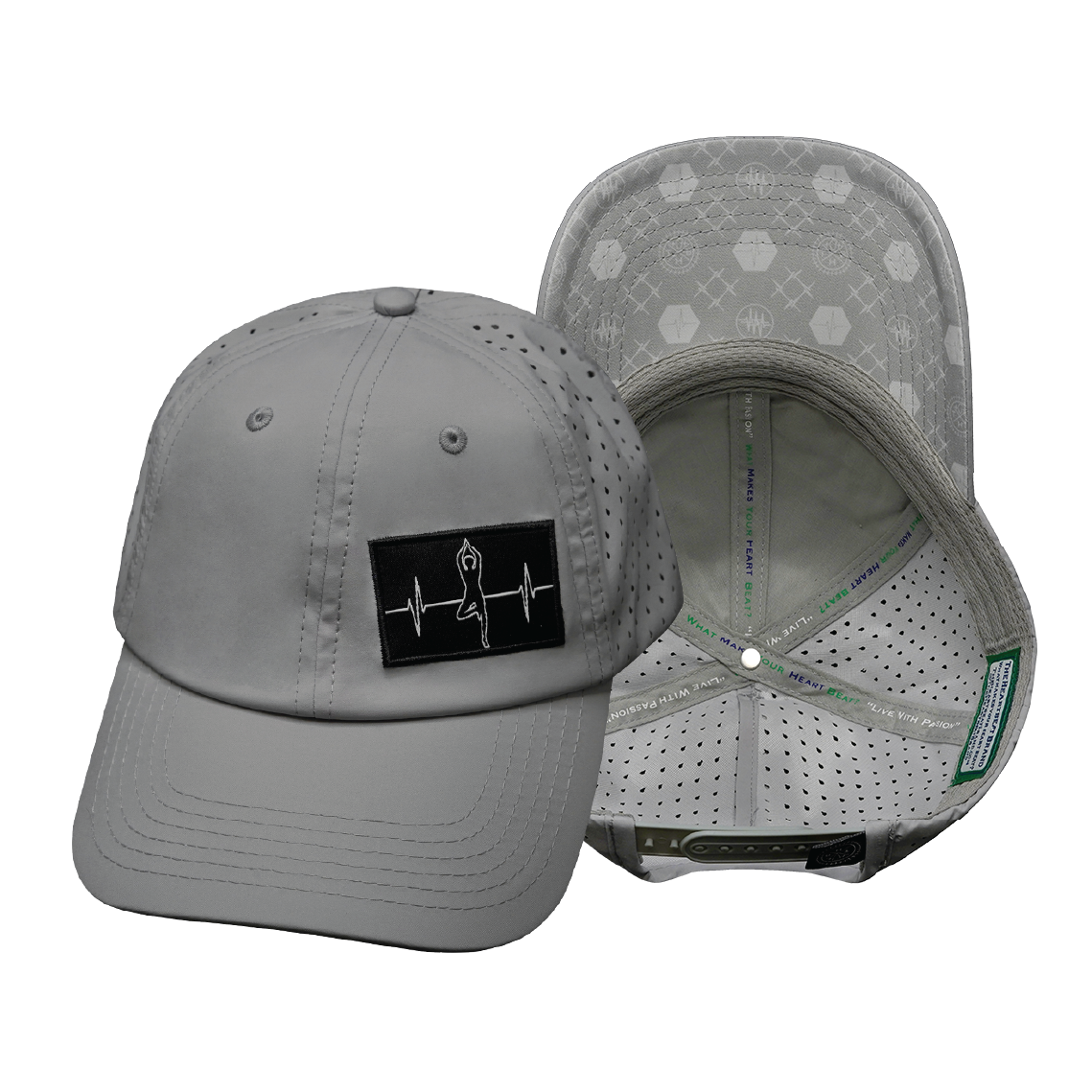 Yoga - 6 Panel - Unstructured - Relaxed Fit - Pony Tail - Gray - Laser Mesh (Unisex)