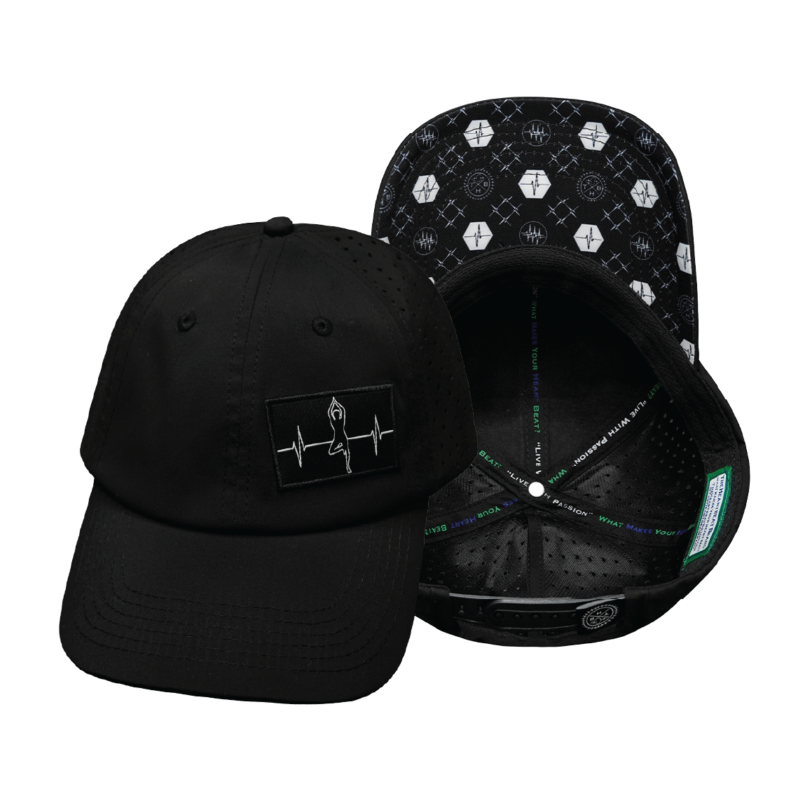 Yoga - 6 Panel - Unstructured - Relaxed Fit - Pony Tail - Black (Unisex)