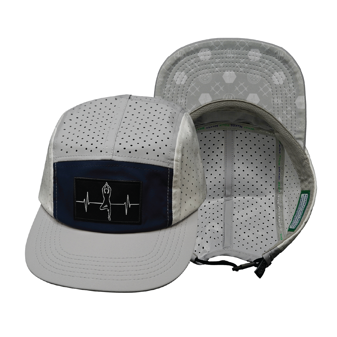 Yoga - 5 Panel - Sporty - Unstructured - Pony Tail - Gray / Navy / White (Unisex)