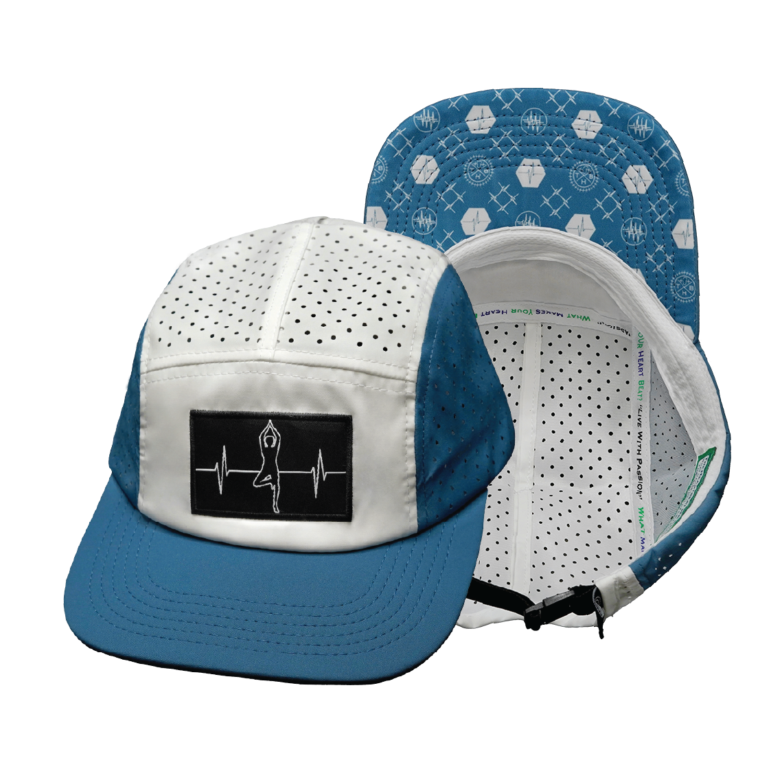 Yoga - 5 Panel - Sporty - Unstructured - Pony Tail - Light Blue / White (Unisex)