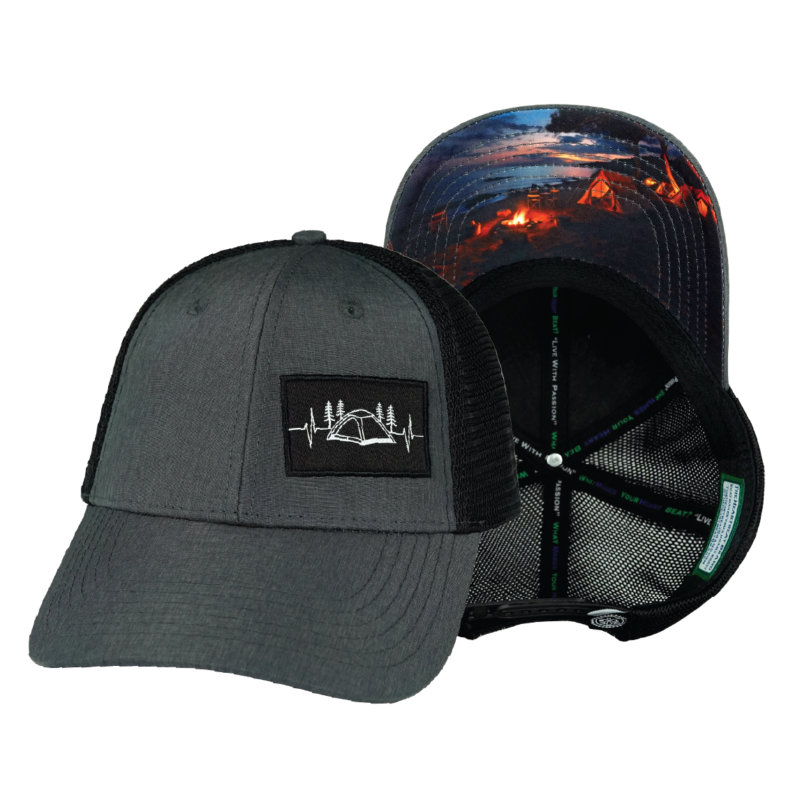 Camping - 6 Panel - Shallow Fit - Slate Gray / Black (Unisex)