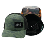 Camping - 5 Panel - Structured - Teal Camo / Black (Unisex)
