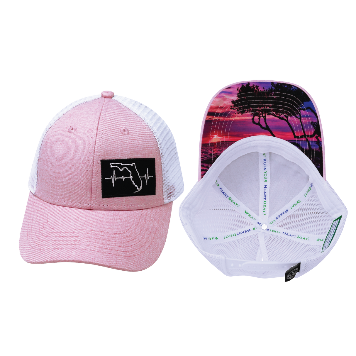 **YOUTH** Florida - 6 Panel - Shallow Fit - Pony Tail - Pink / White (Unisex)