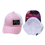 **YOUTH** Florida - 6 Panel - Shallow Fit - Pony Tail - Pink / White (Unisex)