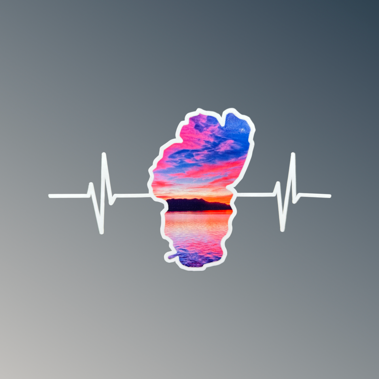 Tahoe Heartbeat - Decal - Sunset