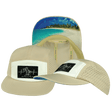 Beach Hat — 5 Panel, Sand / White, Laser Mesh
