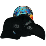 Beach Hat — Dad Hat, Black Hemp / Black, Soft Trucker Mesh