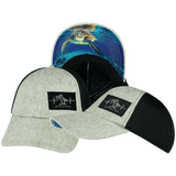 Beach Hat — Dad Hat, Gray Tan Hemp / Black, Soft Trucker Mesh