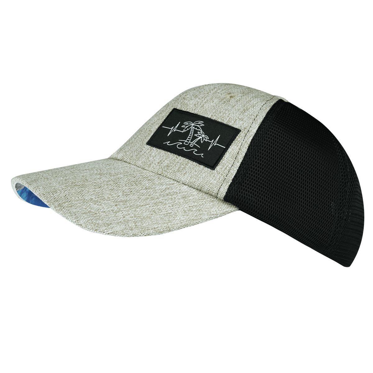 Beach Hat, Dad Hat, Snapback, Gray Tan  Hemp, Black, Mens Hat, Womens Hat, Side Picture