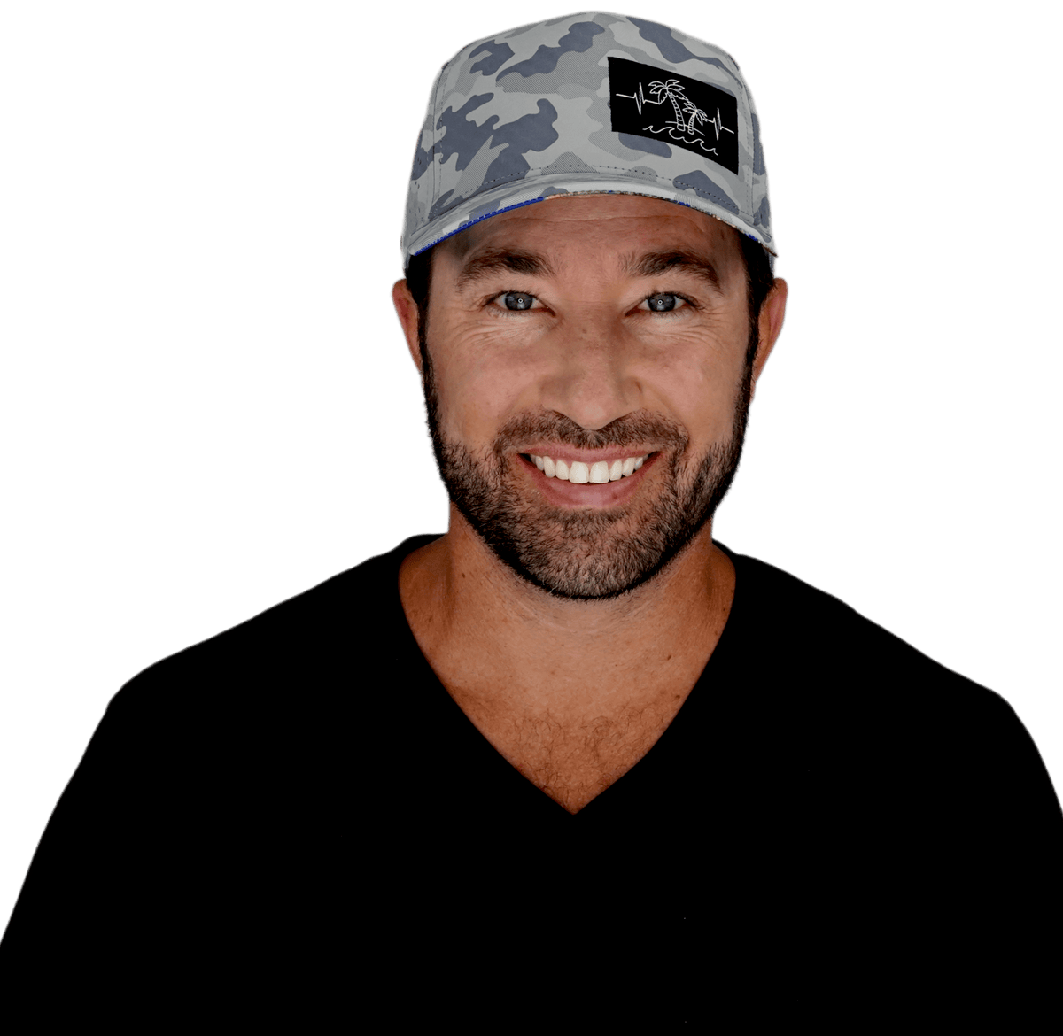 Beach Hat, Trucker Hat, Snapback Hat, Soft Gray Camo, Mens Hat, Womens Hat, Mam in Hat Picture