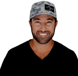 Beach Hat, Trucker Hat, Snapback Hat, Soft Gray Camo, Mens Hat, Womens Hat, Mam in Hat Picture
