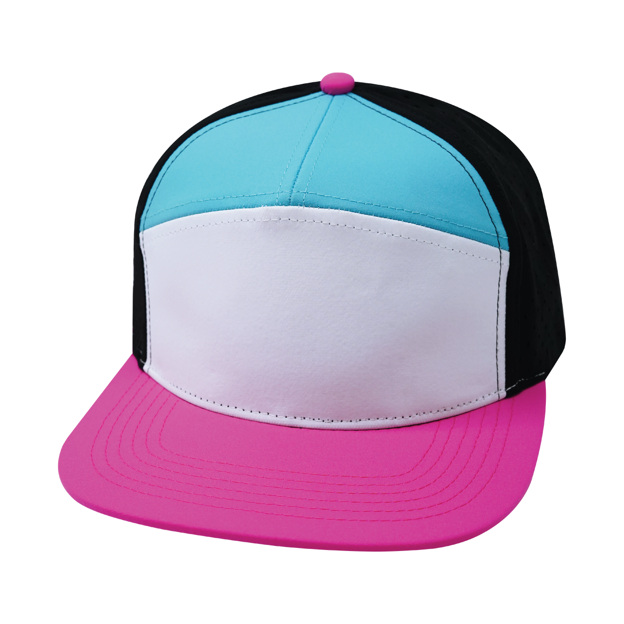 Blank - 7 Panel - Neon Pink / White / Neon Blue Green / Black (Unisex)