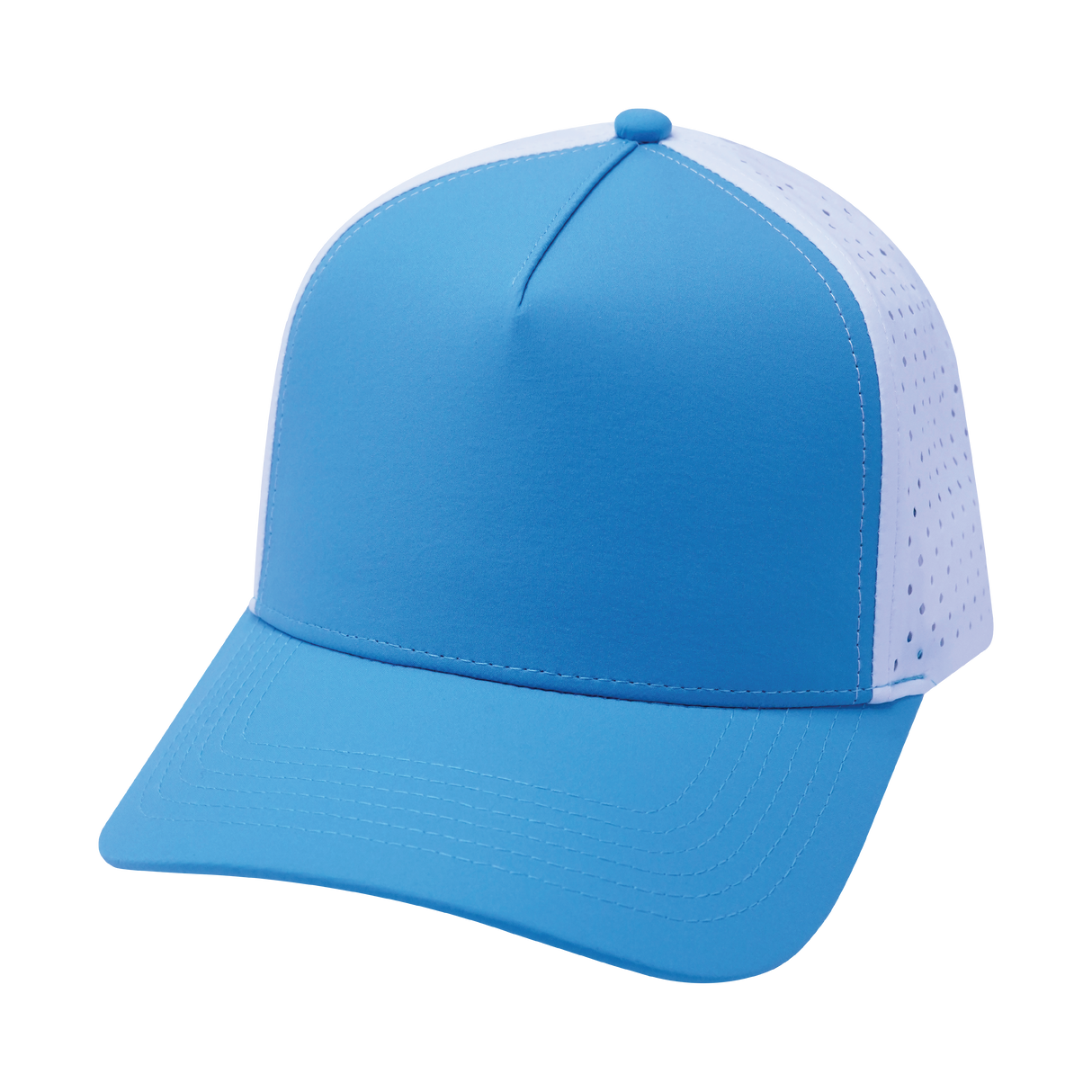 Blank - 5 Panel - Structured - Neon Blue Green / White (Unisex)