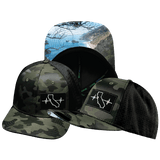 California Hat — Baseball Hat Fit, Green Camo / Black, Jersey Mesh