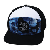 Color Vibes Hat, Flat Bill, Snapback Hat, Artist Storm, Black, White, Mens Hat, Womens Hat, Front Picture
