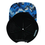 Color Vibes Hat, Flat Bill, Snapback Hat, Blue Shock, Neon Blue, White, Black, Mens Hat, Womens Hat, Underbill Picture 