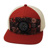 Color Vibes Hat, Flat Bill, Snapback Hat, Copper Stitch, Red Rock, Cream, Mens Hat, Womens Hat, Front Picture