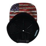 THB  - 7 Panel - Vintage Flag - Black / White - Laser Mesh (Unisex)