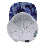 Color Vibes Hat, Flat Bill, Snapback Hat, Geo Blue, Navy, White, Mens Hat, Womens Hat, Underbill Picture 