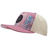 Color Vibes Hat, Flat Bill, Snapback Hat, Geo Mosaic, Pink Peach, Cream, Mens Hat, Womens Hat, Side Picture