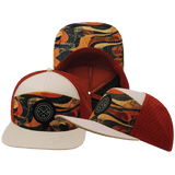 **ADULT** Color Vibes Hat — Flat Bill, Rustic River, Cream / Red Rock, Laser Mesh