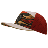 Color Vibes Hat, Flat Bill, Snapback Hat, Rustic River, Cream, Red Rock, Mens Hat, Womens Hat, Side Picture   