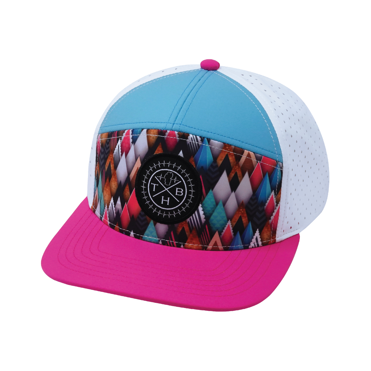 **YOUTH** THB  - 7 Panel - Neon Peaks - Neon Pink / Neon Green Blue / White (Unisex)