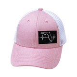 **YOUTH** Florida - 6 Panel - Shallow Fit - Pony Tail - Pink / White (Unisex)