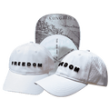 FREEDOM Hat - 6 Panel - Shallow Fit - Unstructured - White - Laser Mesh - Proceeds go to TPUSA