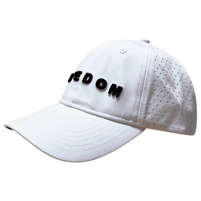 FREEDOM Hat - 6 Panel - Shallow Fit - Unstructured - White - Laser Mesh - Proceeds go to TPUSA