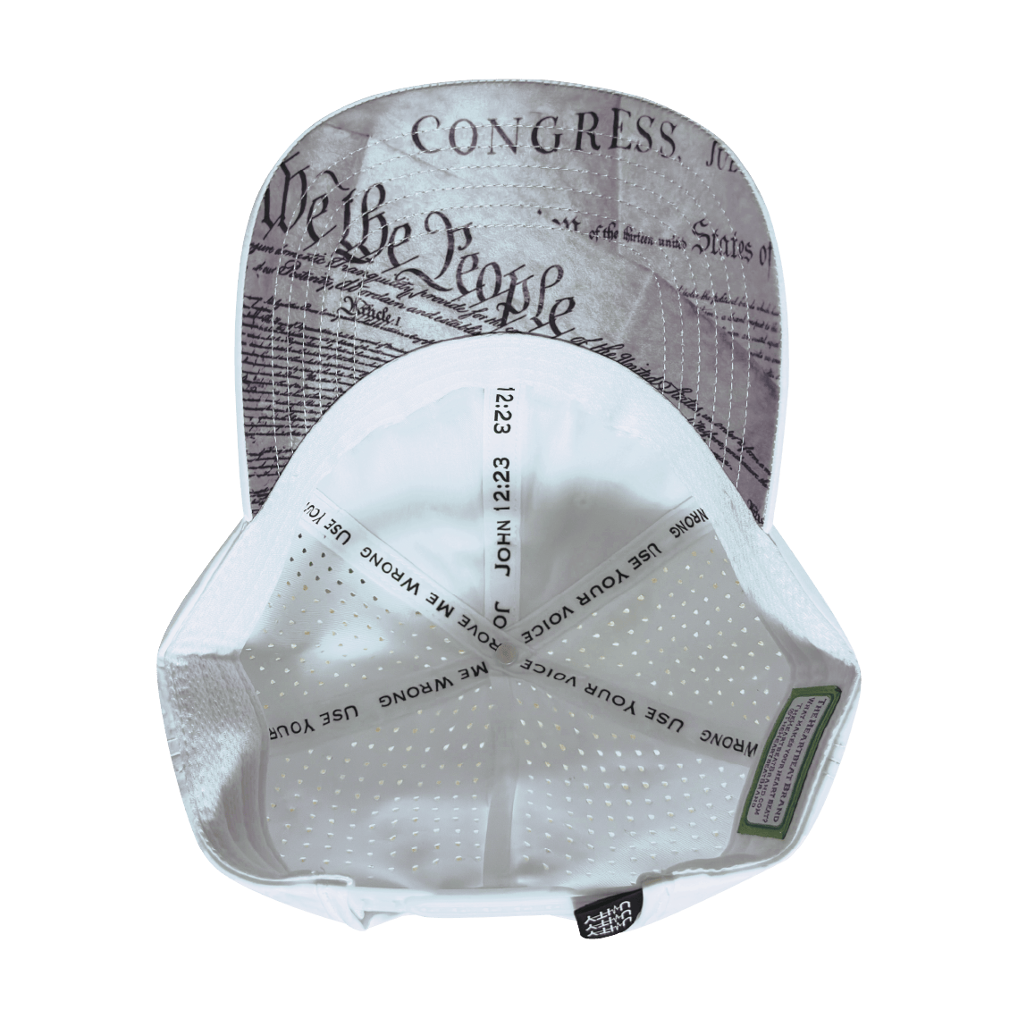 FREEDOM Hat - 6 Panel - Shallow Fit - Unstructured - White - Laser Mesh - Proceeds go to TPUSA
