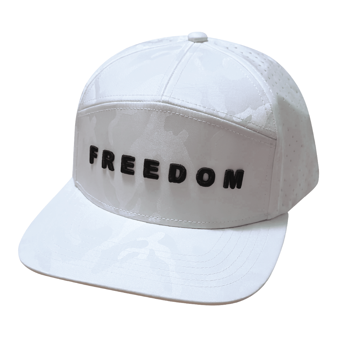 FREEDOM Hat - 7 Panel - White Camo - Laser Mesh - Proceeds go to TPUSA