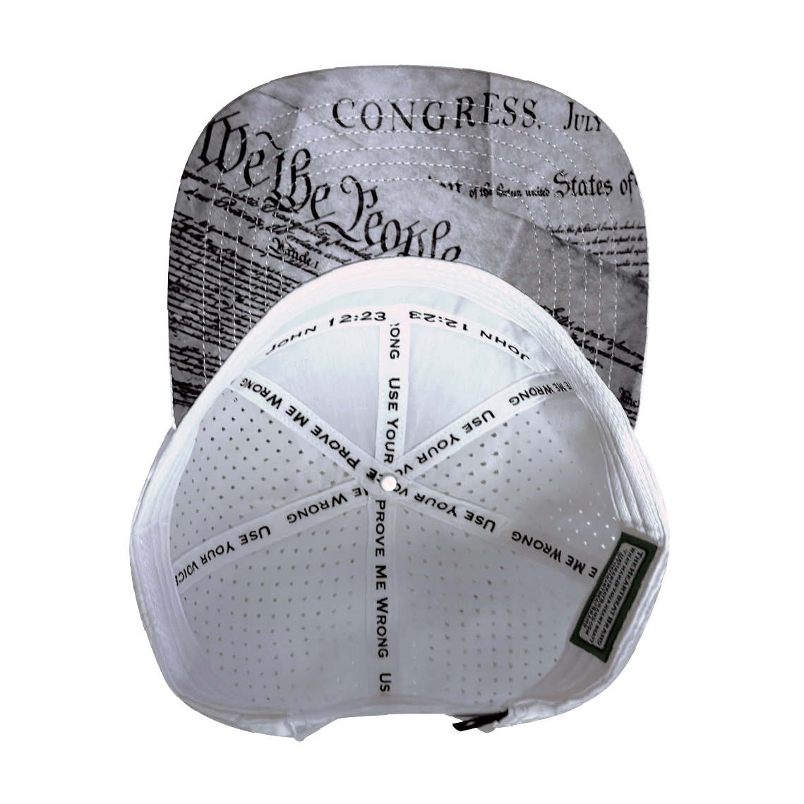 FREEDOM Hat - 7 Panel - White Camo - Laser Mesh - Proceeds go to TPUSA