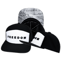 FREEDOM Hat - Flat Bill - Black / White - Laser Mesh