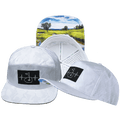 Golf Hat - Flat Bill - White Camo - Laser Mesh