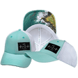 Golf Hat — Low Profile, Ponytail, Mint Green / White, Laser Mesh