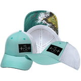 Golf Hat — Low Profile, Ponytail, Mint Green / White, Laser Mesh