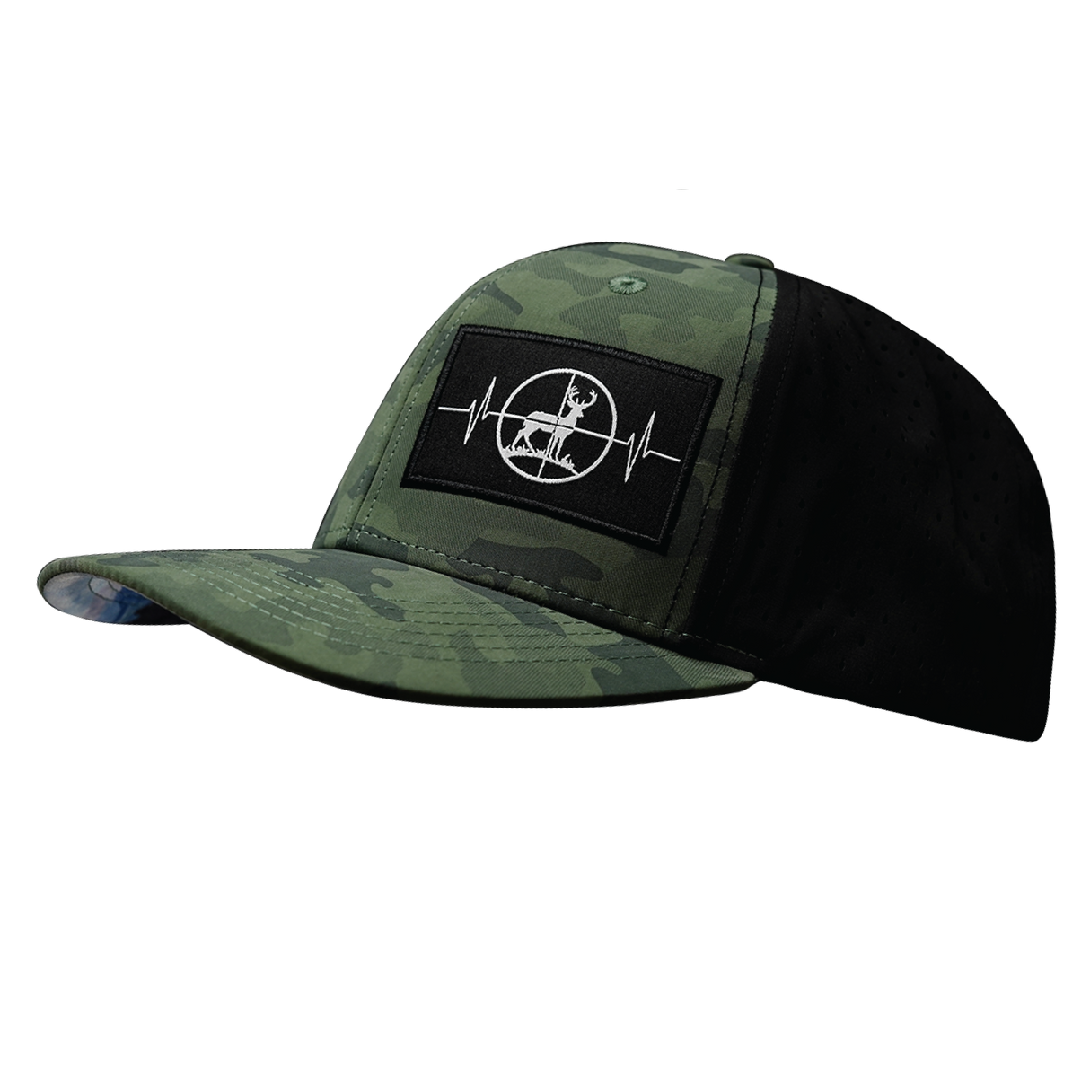 Hunting - 6 Panel - Soft Teal Camo / Black - Laser Mesh (Unisex)