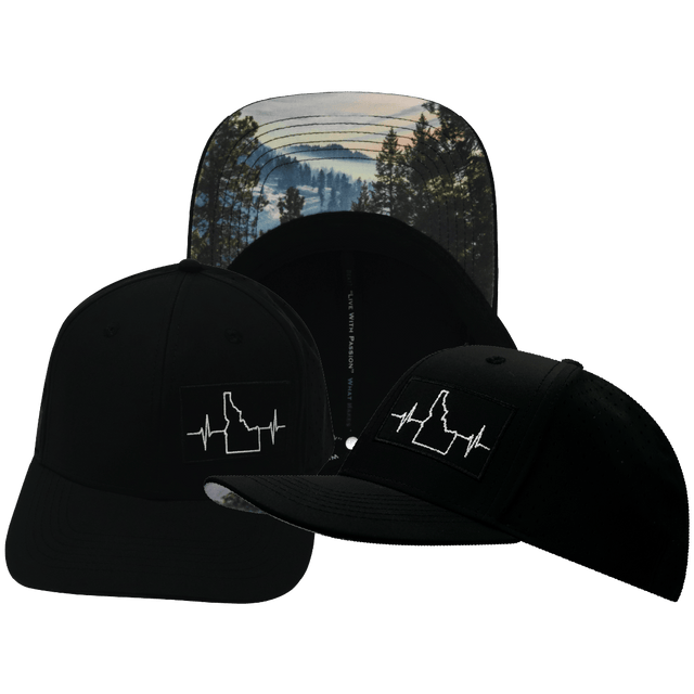 Idaho Hat, Baseball Hat, Snapback Hat, Black, Mens Hat, Laser Mesh, Womens Hat, Main Picture 