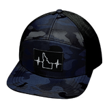 Idaho Hat, Flat Bill, Snapback Hat, Navy Camo, Black, Mens Hat, Womens Hat, Front Picture 