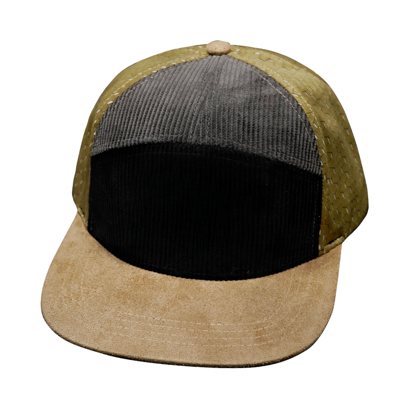 Blank - 7 Panel - Corduroy - Tan / Black / Gray (Unisex)