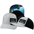 Paddle Board Hat — Baseball Hat Fit, Gray / Black, Laser Mesh